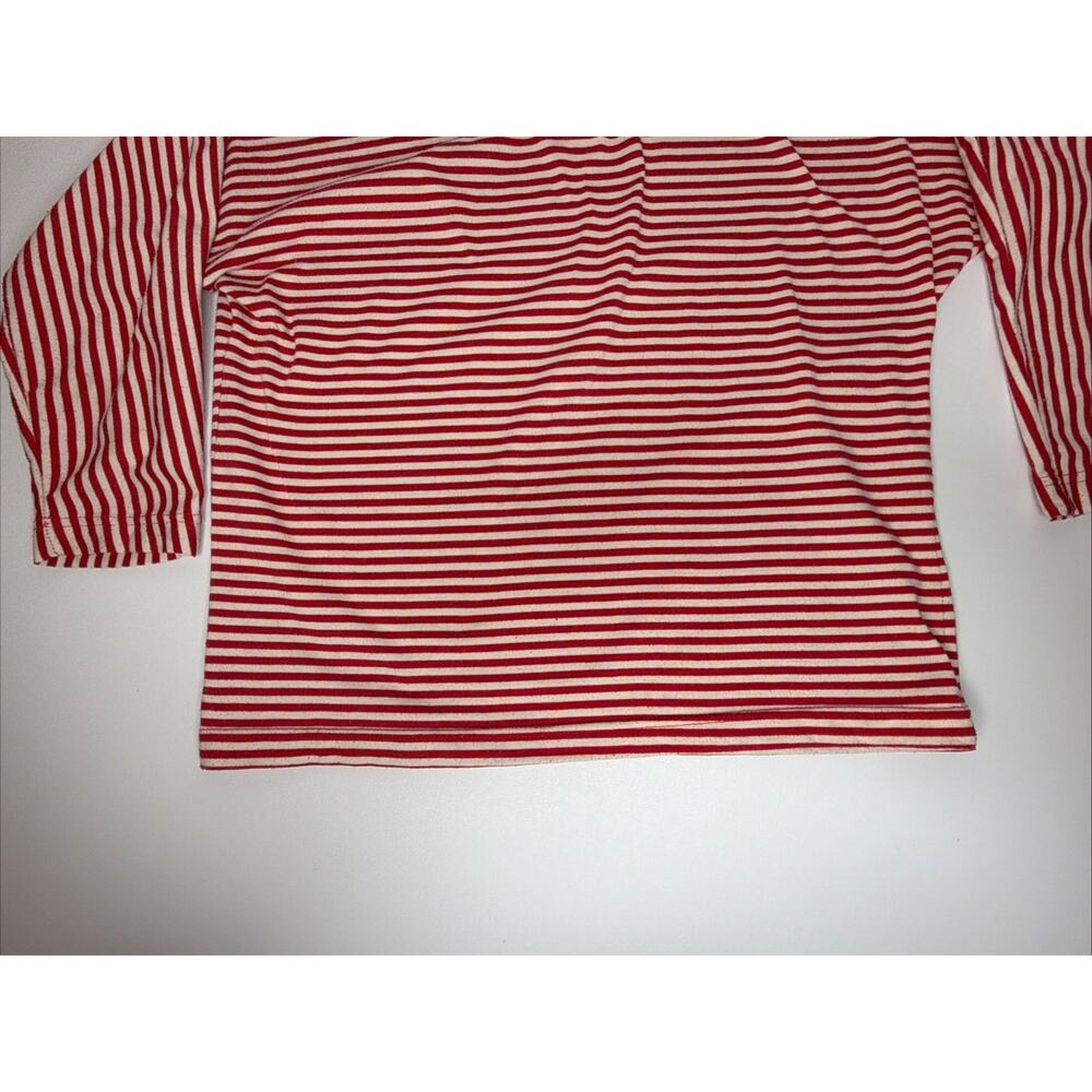 Vintage Basic Ingredients Red White Striped Button Top Small 3/4 Long Sleeve - Picture 5 of 11